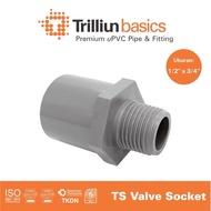 Pvc external thread socket 1/ 2x3/4 田-SDL- Valve socket 1/2x3/4 MUTE TRILLION.