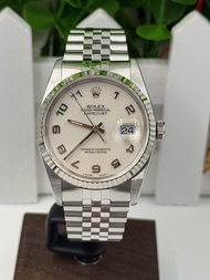 ROLEX勞力士16234，白金牙圈，阿拉伯數字面，3135機芯，直徑36mm，狀態完美，歡迎門市交收，旺角上海街433號地鋪，長盛錶行