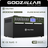 Youten 2000W Pure Sine Wave Portable Power Station AC 220V Output Emergency Powerbank Power Supply S