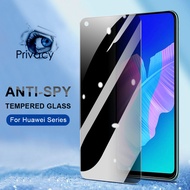 Privacy Tempered Glass For Huawei P50 P40 P30 P20 Lite Nova 11 11i 10 9 8i 7i 7 SE 5T 3i Y90 Y70 Honor 8X Y9a Y7a Y7 Pro Y9 Prime 2019 Y8P Y7P Y6P Y5P Y9s Y6s Matte Anti-Blue Screen Protector