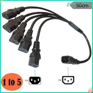 WU 50cm IEC320 C14 to IEC320-C13 Power Splitter Adapter Cable 3 Terminals Male to Female Power Conne