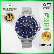 Evergarden AD-STEEL 8881M Men Casual Luxury Waterproof Quartz Luminous Stainless Steel Watch Color :