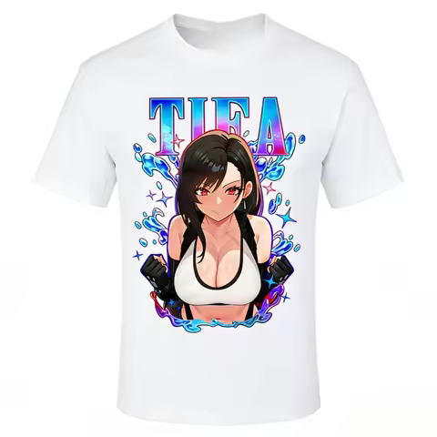 2026 New Tifa Lockhart FF7 Retro T-shirt - Waifu T-shirt, Final Fantasy 7 T-shirt, Men's and Women's