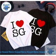 Rene Azazel tshirt I LOVE SG souvenir Tshirt shirt T-Shirt active life
