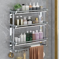 Rak Kamar Mandi Dinding Rak Bumbu Dapur Stainless Steel Rak Tempel Gantung Rak Handuk Dapat Dipasang