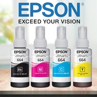 น้ำหมึก Epson 664 ของแท้ 100%Original 70ML. หมึกเติม หมึกเครื่องปริ้น EPSON ชุดเติมหมึก สีหมึก 664 ink หมึกเติม epson 664 แท้ For L-Series ECO TANK