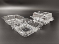 BENXON Kuih Container OPS C10 / 4" Burger Box with Lock (100pcs±) Bakery Disposable Plastic Clear
