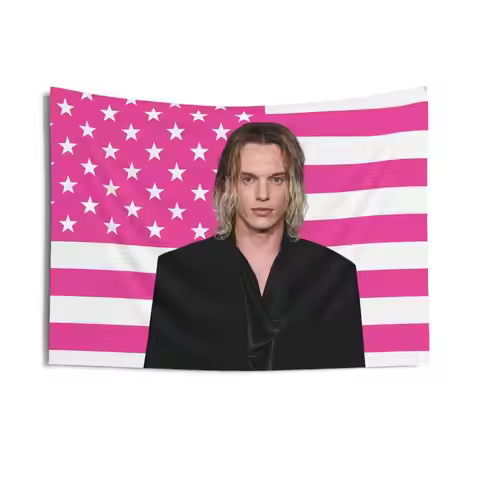Jamie Campbell Bower Pink Flag Funny Flags for Bedrooms Outdoor Decorations Barber Shop Decorative H