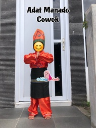 Baju Adat Manado Anak Laki-Laki Dan Perempuan TK SD / Set Pakaian Adat Karnaval Anak