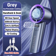 M57 Mini Handheld High Speed Air Cooling Fan 100-Gear Speed Digital Display Adjustable Turbo Fan