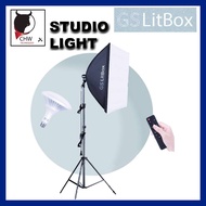 GS LITEBOX STUDIO LIGHT WITH REMOTE CONTROL SOFTBOX AND LIGHT STAND COMPLETE