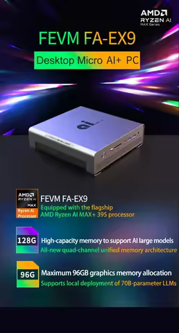 SZBOX New AMD Ryzen AI MAX 395 Mini PC FA-EX9 LPDDR5X Dual M.2 2280 PCIe4.0 SSD Oculink*1(64Gbps) Wi