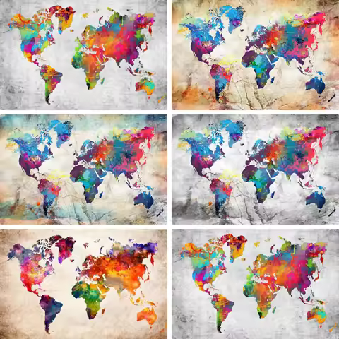 500/1000/1200/2000PCS Jigsaw Puzzle Beautiful World Map Scene For Adults Perfect For Quiet Evening A