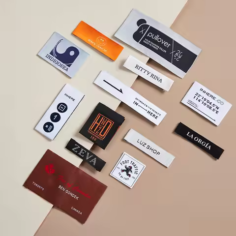 Customized 1000pcs Woven Labels For Clothes Garment Shoes Bags Cothing Brand Name Labels Garment Tag