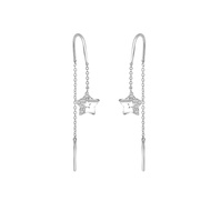 Merii ต่างหูเงินแท้ 925 ชุบโรเดียม ประดับเพชร CZ ดีไซน์รูปดาว : ต่างหูมินิมอล ต่างหูเพชร CZ Memento