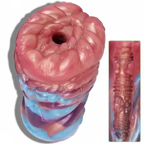 GEEBA Body‑Safe Colourful Realistic Beast Design Male Masturbator Ultra‑Soft Silicone Stroker Discre