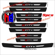 HONDA 9Pcs Rubber Sill Guard Strips 3D Carbon Fiber Car Sticker/s for Latest cityHONDAs