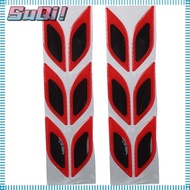 SUQI 12pcs/2 sets Carbon Fiber Reflective Sticker, 10*3cm Drip Adhesive Resin, Reflective Materials  Reflective Stripe Sticker, White / Red Car Hood Epoxy Sticker