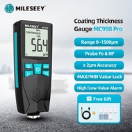 Mileseey เครื่องวัดความหนาผิวเคลือบแบบดิจิตอลความแม่นยำสูง MC998 0 ~ 1500μm รถ Paintwork Detector เ