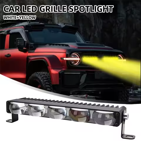 12V 24V LED Light Bar Dual Color Front Grille Long Row Work Light 1/2/3/4/5 Lens Spotlight Driving F