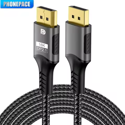 16K Compatible Cable DP 2.1 8K@120Hz 4K@240Hz 80Gbps HDR Video Audio Transmission Cable for Laptop T