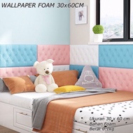 WALLPAPER FOAM 30 X 60 CM || WALLPAPER STICKER FOAM 3D || WALLPAPER