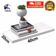 Minimalist wall shelf L40cm x W20cm x H2cm on wall shelf