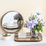 Mirror Tray Metal Gold Jewelry Tray Makeup Snack Tray Fruit Tray Dulang Cermin Dulang Hantaran