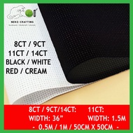 Neko Crafting 8CT 9CT 11CT 14CT Cross Stitch Fabric Black White Cream Red / Kain cross Stitch / Kain