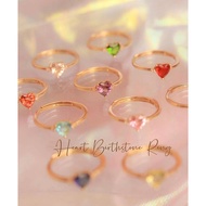 12 Color Heart Crystal Stones Birthstone Adjustable Ring (Tala by Kyla Inspired)