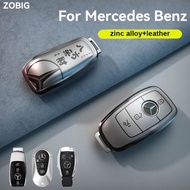 ZOBIG Aluminum alloy+TPU Car Key Cover Case fit for 2024 Mercedes Benz A C E S class E63 W213 W177 G