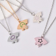 4pcs/set Best  Forever Necklace, Necklace Combination Colorful Jigsaw BFF Necklace, Creative Rhinest