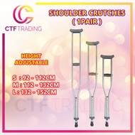 Aluminium Adjustable Shoulder Crutches - 1 Pair ( Tongkat Ketiak )