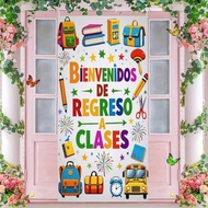 1pc 2D Door Banner, 35x70 Inches, "Welcome Back To Classroom" School Bus Design, Back To School Entr
