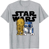 Star Wars Boba R2-D2 and C-3PO Cute Cartoon Graphic T-Shirt