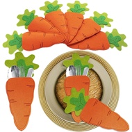 Easter Carrot Cutlery Holder Bag Felt Carrot Fork Cutting Bag Easter Cutlery Organiser Cutlery Holde