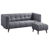 FurnitureLiving PROMOTION ! 3 Seater Sofa + Stool (Fabric + wooden leg)