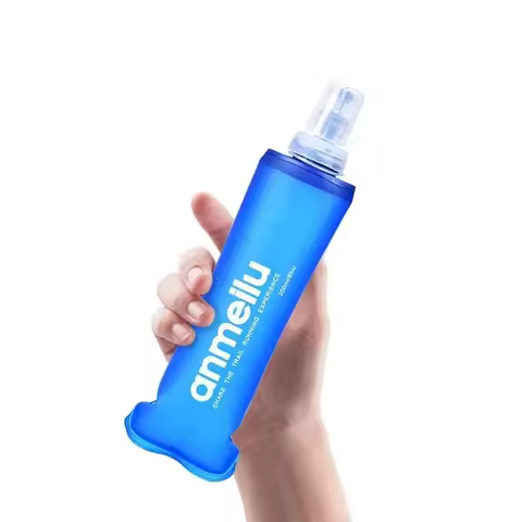 Outdoor 250ml/500ml Water Bottle Bpa Free Collapsible Silicone Bite Water Bottle Running Hiking Trav