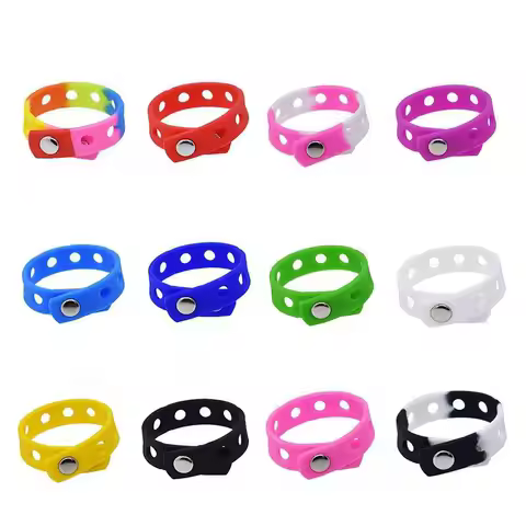 1PCS Random Color Silicone Bracelet Wristbands 18CM With Shoe Buckle PVC Shoe Accessories Shoes Char