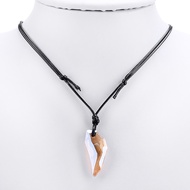 Kalung Batu Kristal Bentuk Taring Gigi Serigala - Wolf Fang Tooth Ice Obsidian Necklace Pendant and 