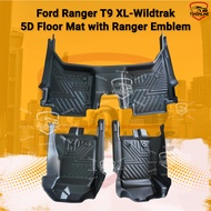 Ford Ranger T9 5D Floot Mat with Ranger Emblem Ranger 2023 TPE Floor Mat 5D Carpet