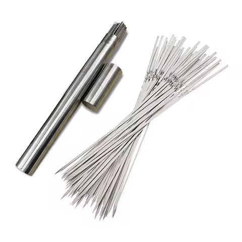 50Pcs Stainless Steel Barbecue Skewer Reusable BBQ Skewers Kebab Iron Stick For Outdoor Camping Picn