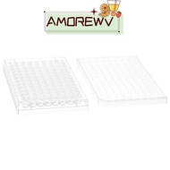 AMOR12WV 1/5Pcs Tissue Culture Plate, 96 Well  Experiment Instrument Tools, with Lid Flat Bottom Pla