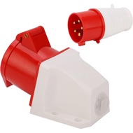 Industrial Plug Connector, 32AMP 5 Pin 3 Phase Plug 220‑380V/240‑415V 3P+N+E Power Plug Waterproof E