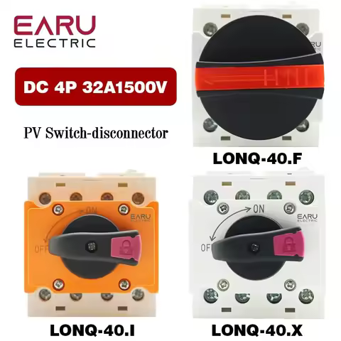 LONQ-40 Solar DC 4P 32A 1500V PV Switch-Disconnector Rotating Handle Isolator Rotary Switch For Sola