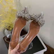 (Flat feet increase in size) closed-toe high heels with inner straps and bows, flat heels -5cm-7cm-9