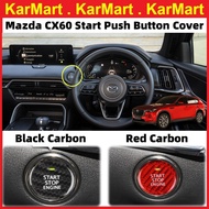 Mazda CX-60 CX60 Real Carbon Engine Start Stop Push Button Cover Black Red Carbon Trim Sticker CX60