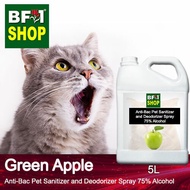 Antibacterial Pet Sanitizer Deodorizer Spray (ABPSD-Cat) - 75% Alcohol - Green Apple - 5L - Cat, Kitten