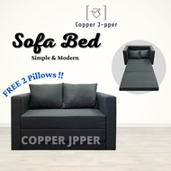 HARMON 2 In 1 Foldable Sofa Bed Modern In 2 Seater And Free 2 Pillows / Sofa Bed Foldable Murah Murah