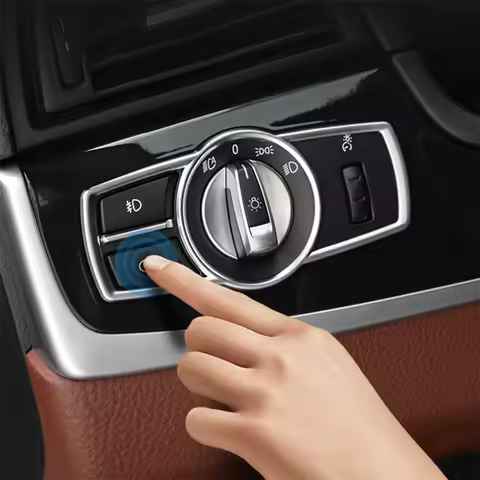 Car Style Headlight Switch Buttons, Decorative Frame Interior Frame Sticker for BMW X3 X4 F25 F26 5/